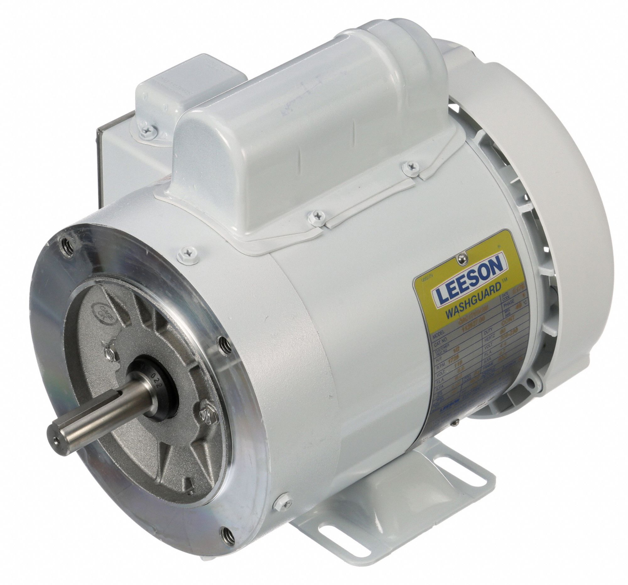 LEESON Washdown Motor CapacitorStart, 1/2 HP, 1,725 Nameplate RPM