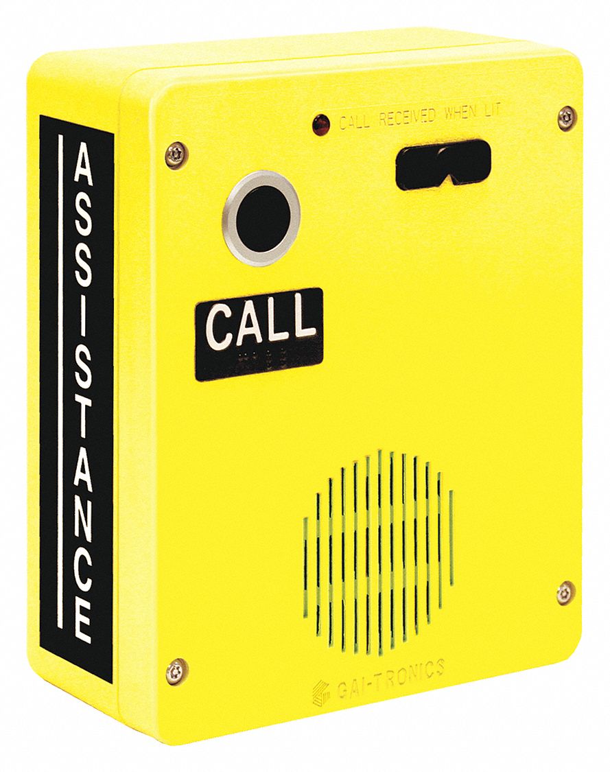 HUBBELL GAITRONICS Analog Autodial Telephone, Yellow, Voicemail No