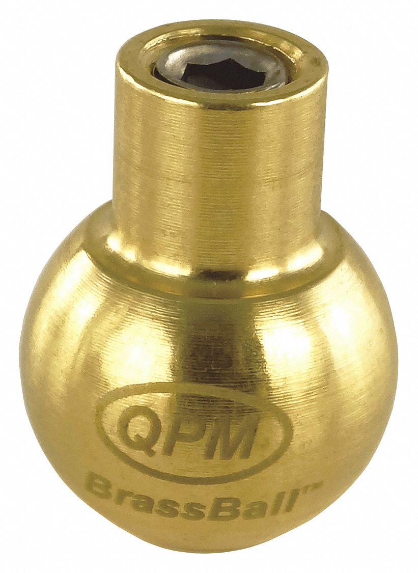 QPM BrassBall Coolant Nozzle, Brass, 1181/2000 in L, 500 Max. PSI, 1.0