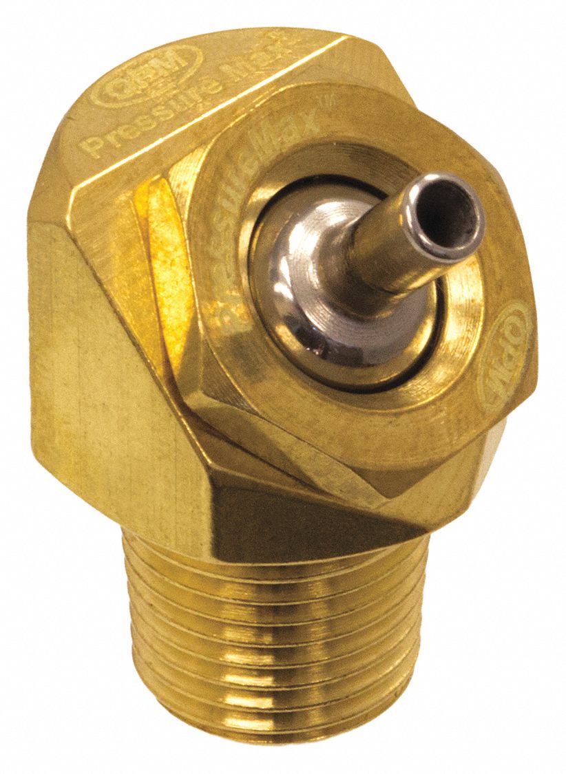 QPM PressureMax Coolant Nozzle, Brass, 63/64" L, 1000 Max. PSI, 0.09