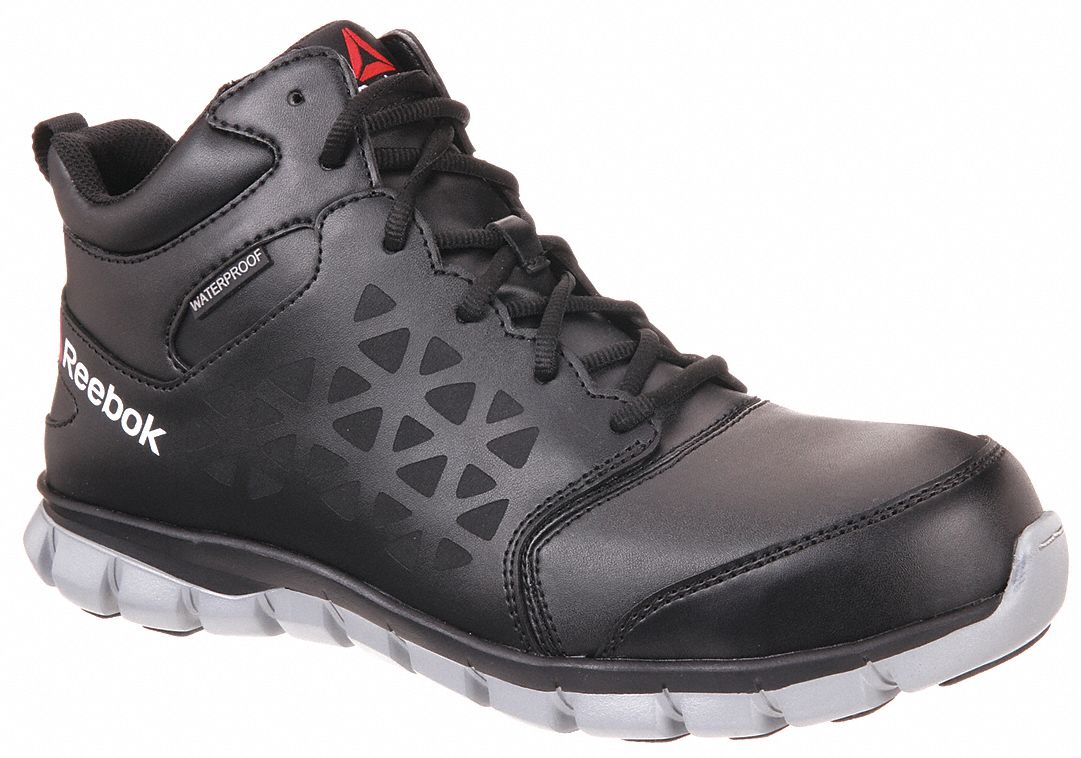 REEBOK 6" Height Men's Safety Shoe, Composite Toe Type, Black, Size 9D