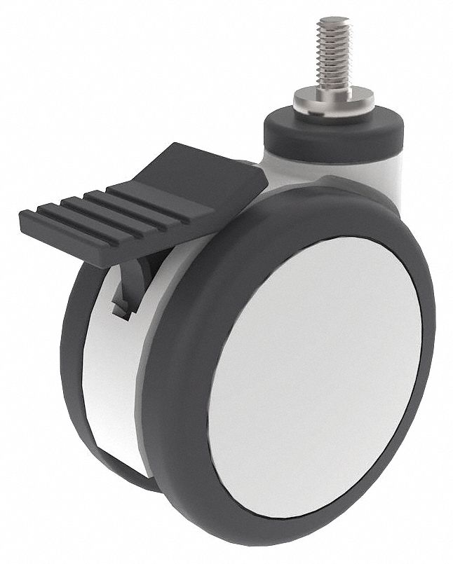 4 15/16 in Wheel Dia., 275 lb, TwinWheel Threaded Stem Caster 490W43P18SUP125KST8TB