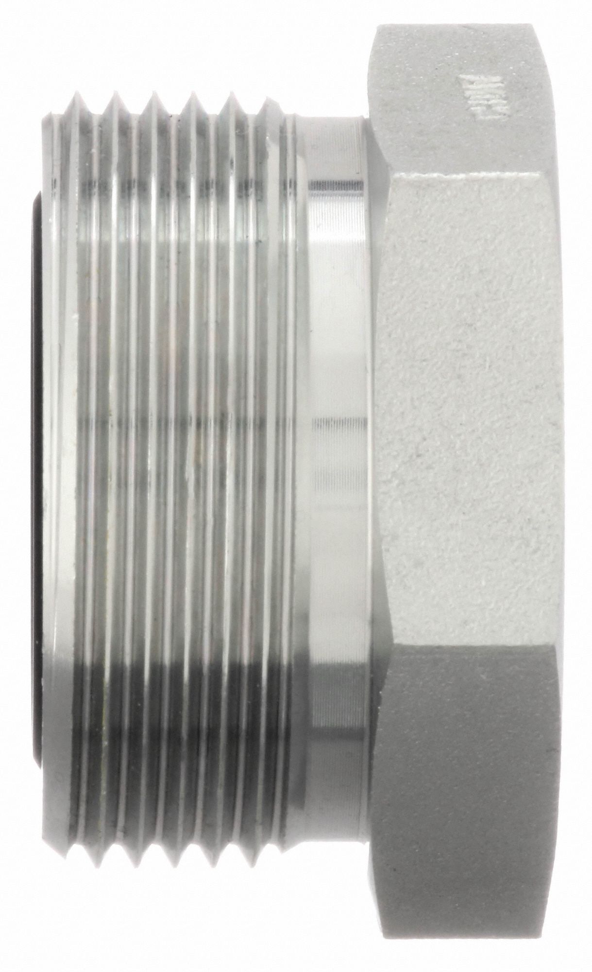 PARKER Hydraulic Hose Plug, Steel, Fitting Connection Type ORS, Fitting