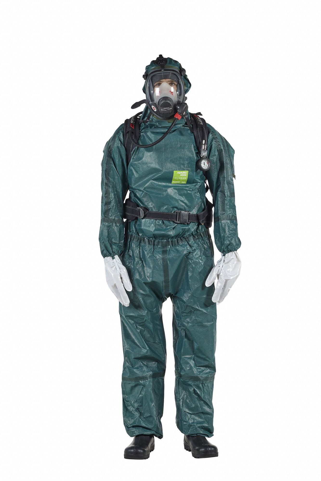 ANSELL Hooded Chemical Resistant Coveralls, Rear Entry Location, Multi