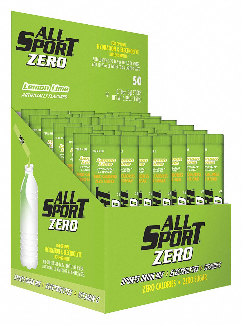 ALL SPORT, Sugar Free, 20 oz Yield per Unit, Sports Drink Mix 491N16