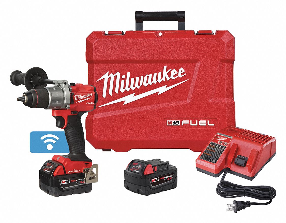MILWAUKEE Cordless Drill/Driver Kit, Cordless, 25 inlb to 90 inlb, 1/