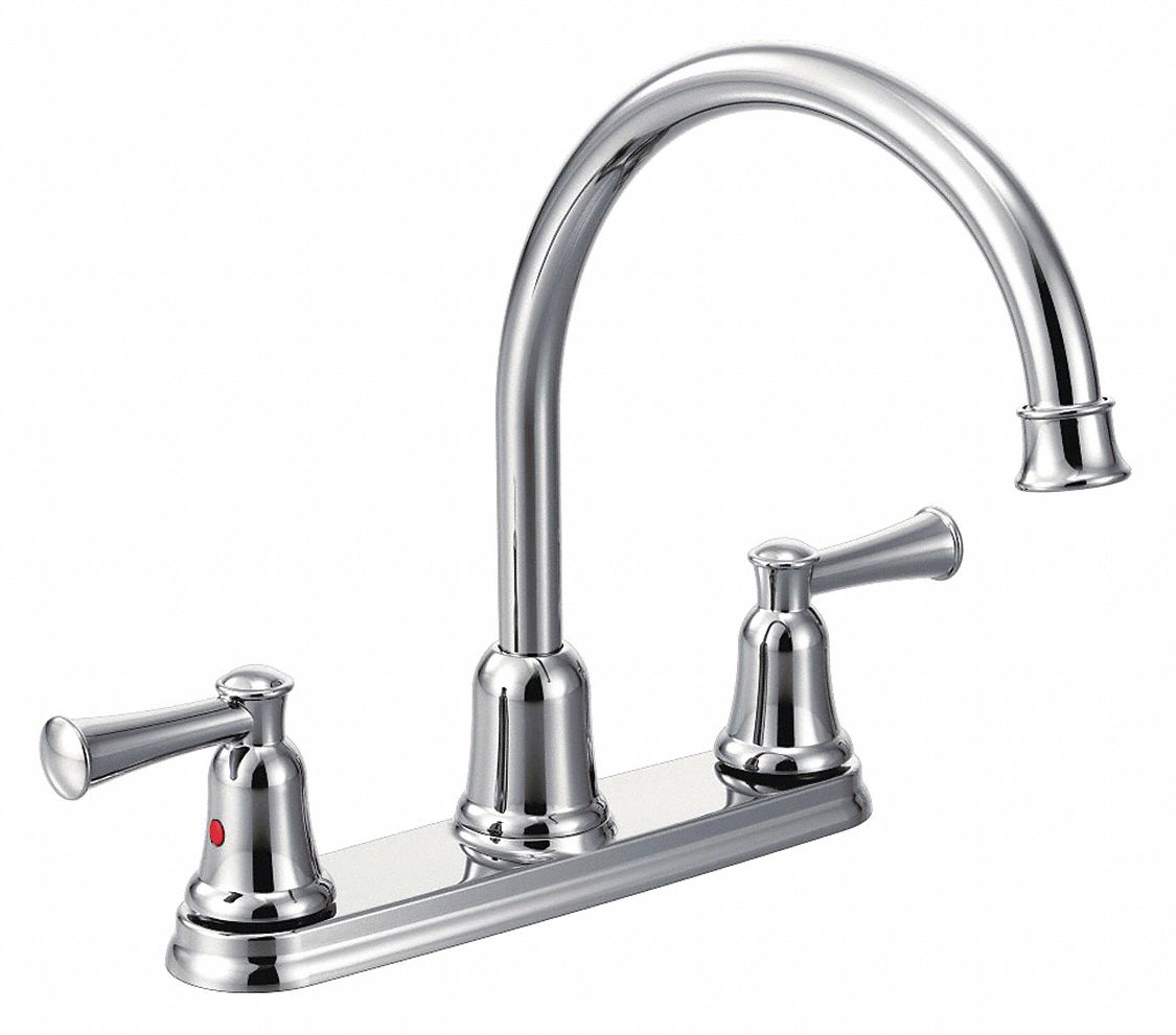 CFG Chrome, Gooseneck, Kitchen Sink Faucet, Manual Faucet Activation, 1