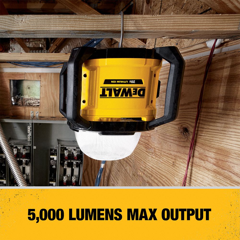 DEWALT Cordless Site Light 20V MAX*, Bare Tool, 5,000 lm Max., 3 Modes