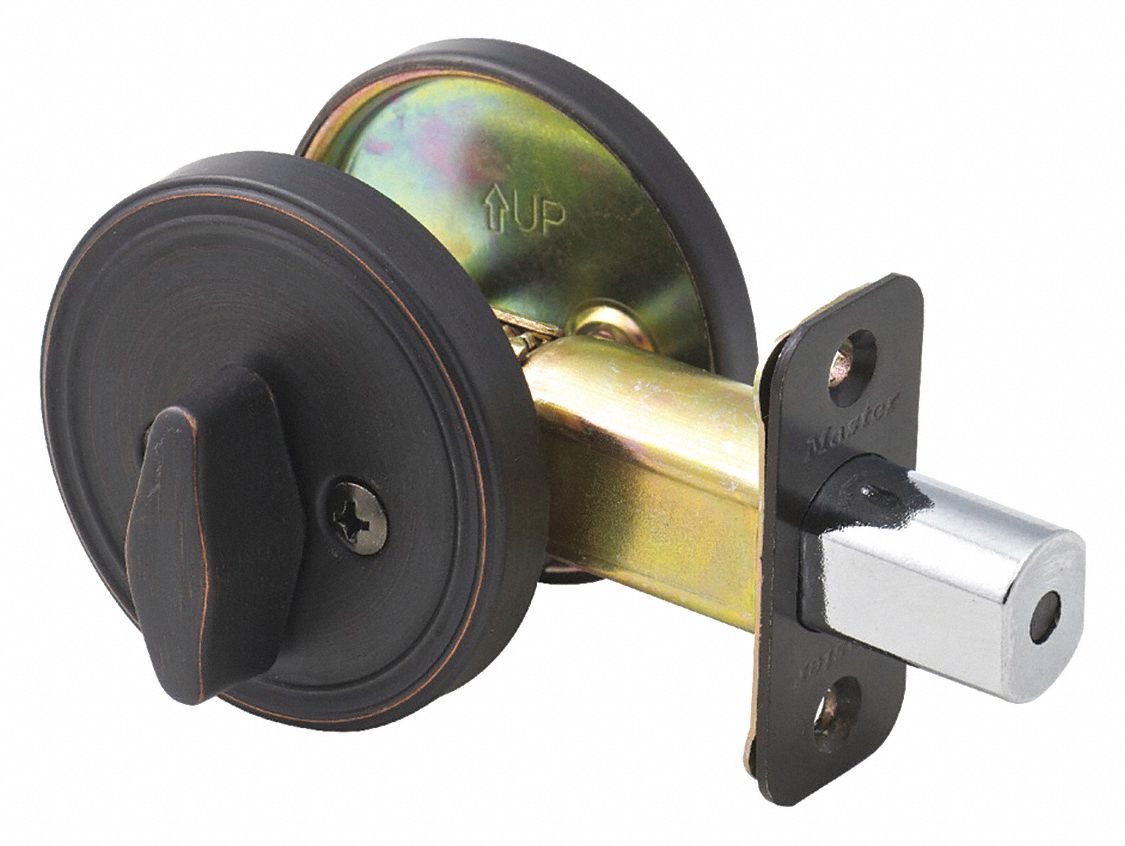 MASTER LOCK, 3, Aged Bronze, Deadbolt 492W91DS0512P Grainger