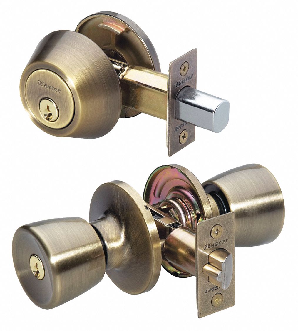 MASTER LOCK Knob Lockset, Mechanical, Knob, Cylindrical, Entrance, 3