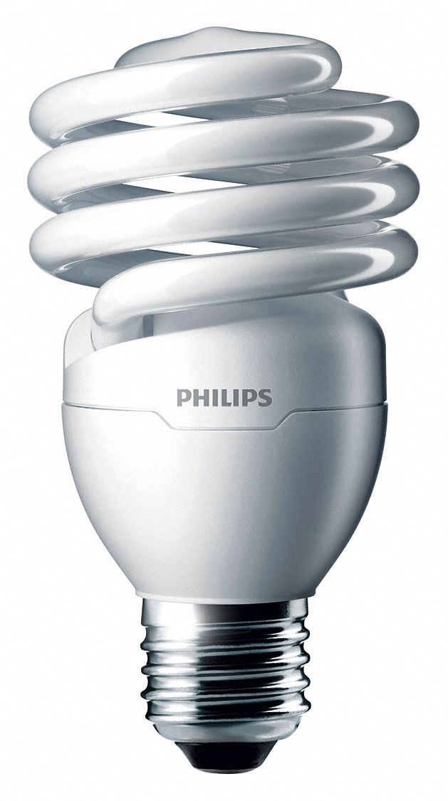 PHILIPS ScrewIn CFL Bulb T2, Medium Screw (E26), 75W INC, 18 W Watts