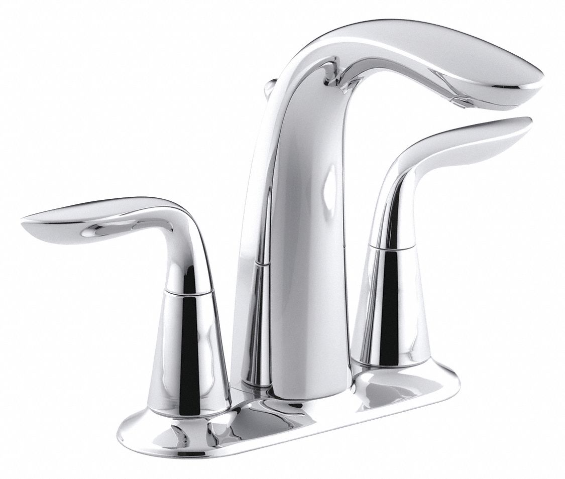 KOHLER Chrome, Low Arc, Bathroom Sink Faucet, Manual Faucet Activation