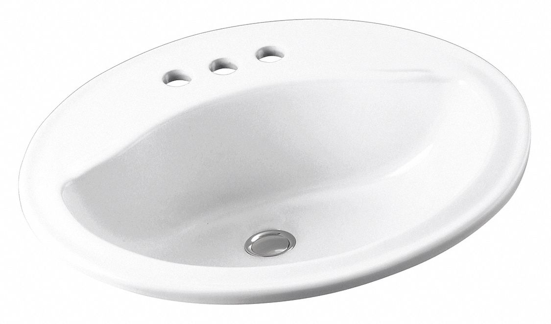 Sterling, Sanibel, DropIn Bathroom Sink 493H584420040 Grainger