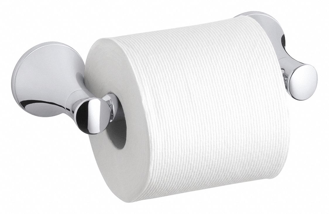 KOHLER Toilet Paper Holder, Coralais(R), Double Post, (1) Roll, Brushed
