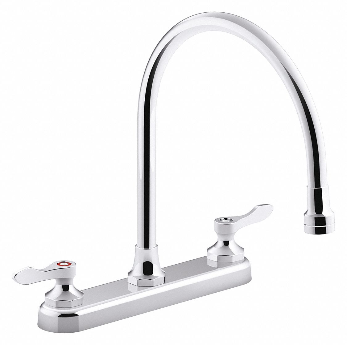 KOHLER Chrome, Gooseneck, Kitchen Sink Faucet, Manual Faucet Activation