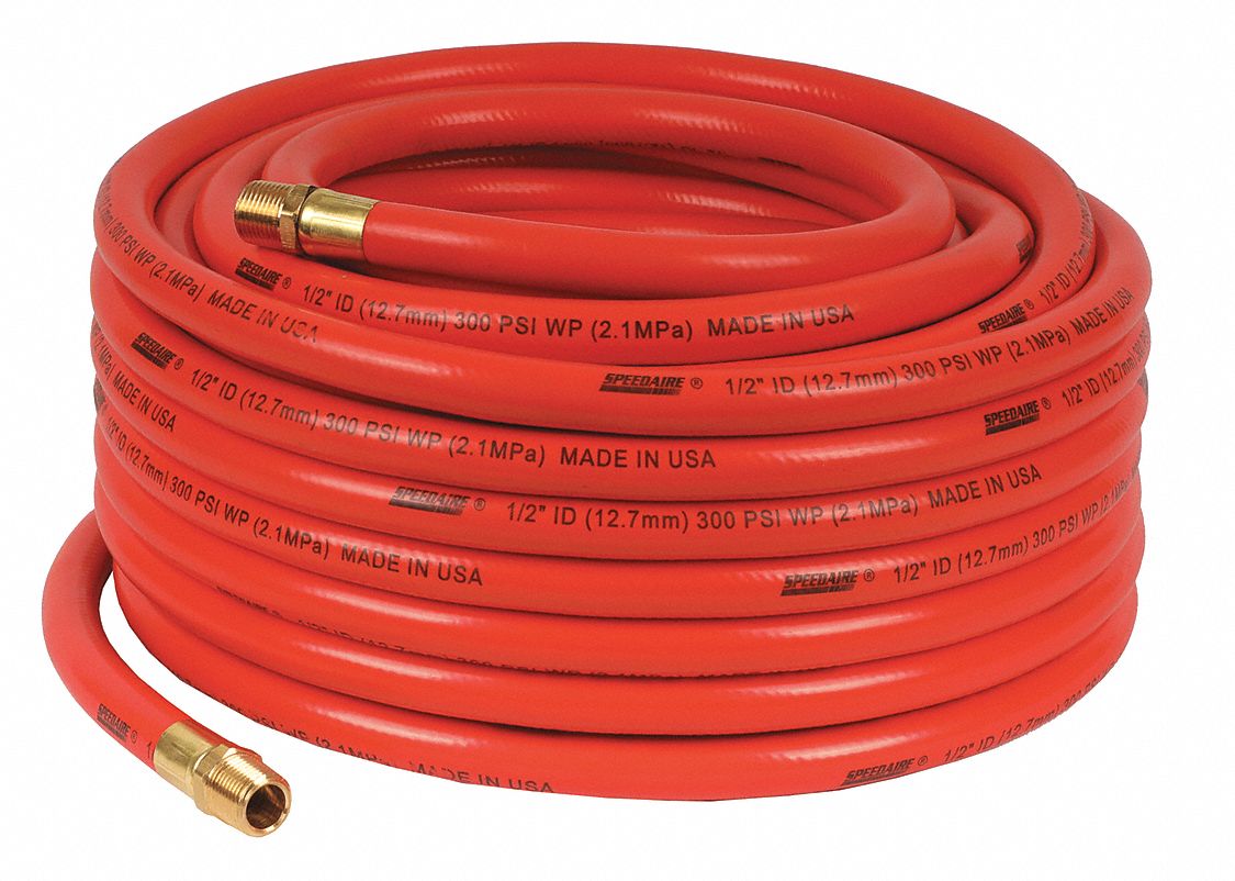 SPEEDAIRE Air Hose: 1/2 in Hose Inside Dia., Orange, 300 psi Max