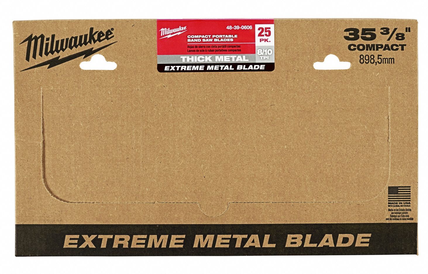 MILWAUKEE Portable Band Saw Blade, 35 3/8 in Blade Length, 8/10 Teeth