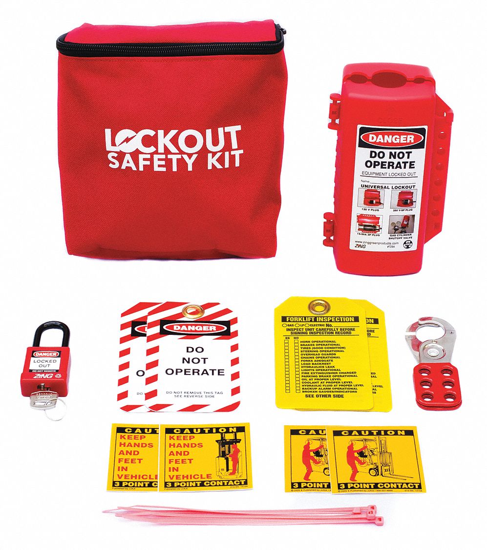 ZING, Electrical, Keyed Different Padlocks, Portable Lockout Kit