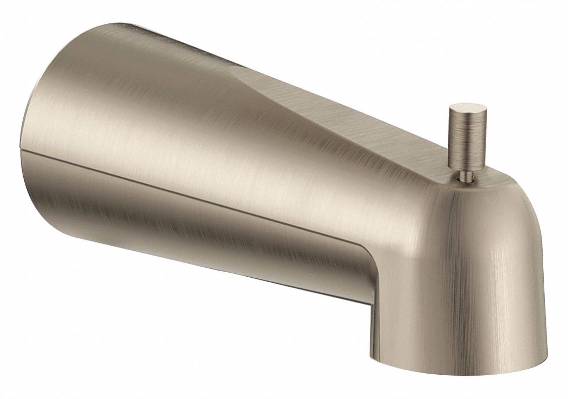 RIZON Moen, Tub Spout, Brushed Nickel 494M013839BN Grainger