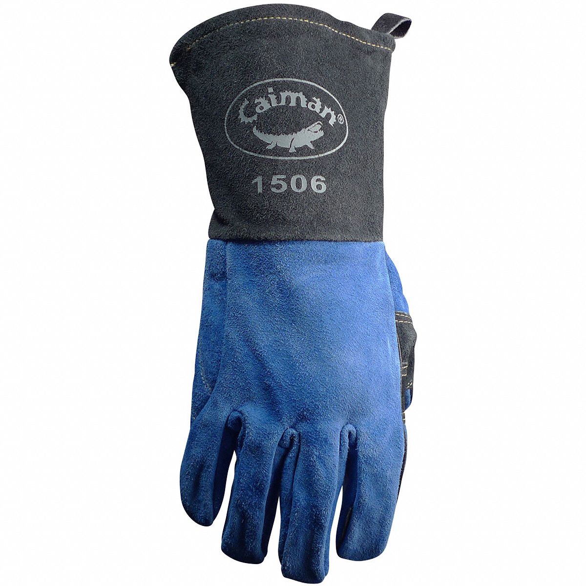 CAIMAN Welding Gloves Straight Thumb, Gauntlet Cuff, Premium, White