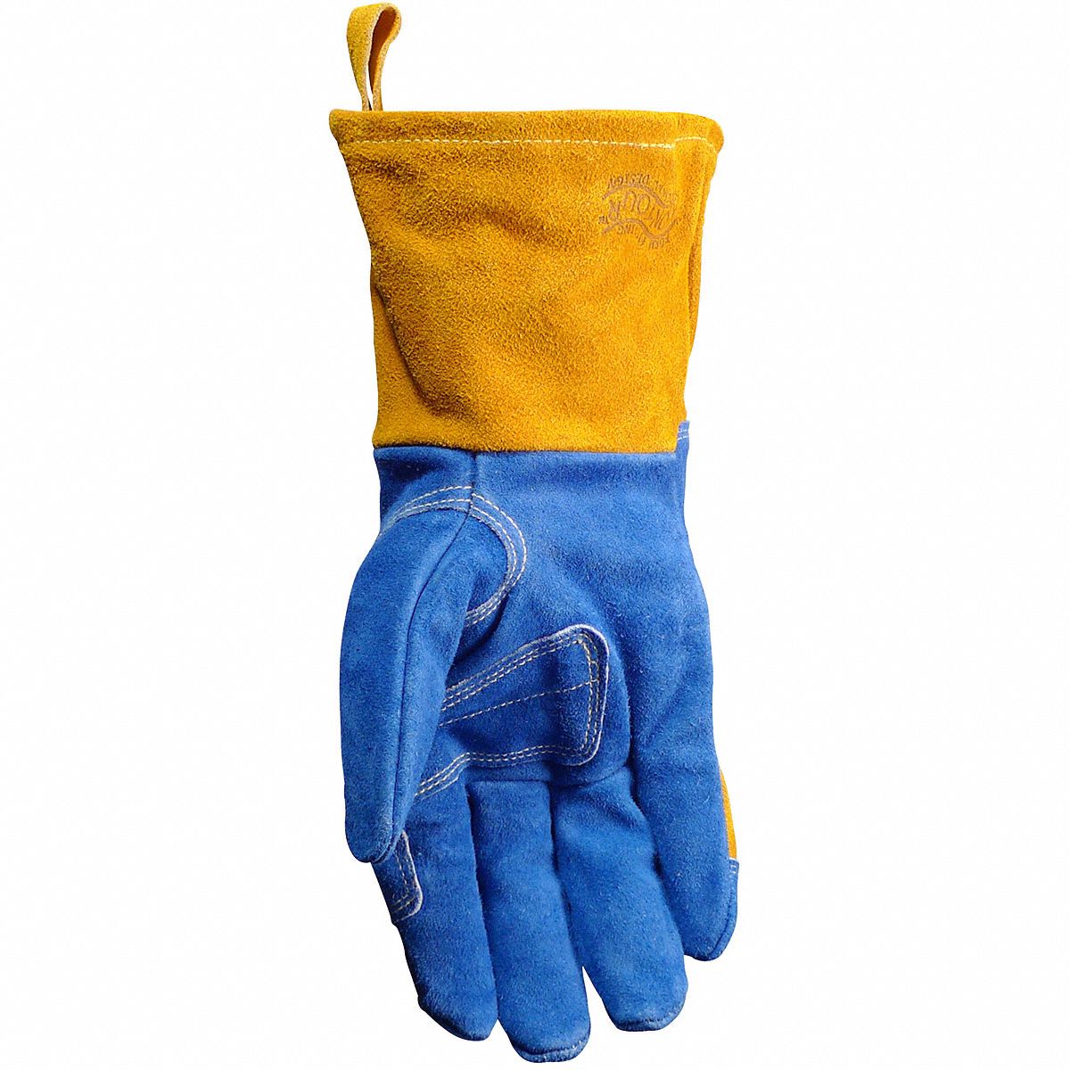 CAIMAN Welding Gloves Keystone Thumb, Gauntlet Cuff, Premium, Blue