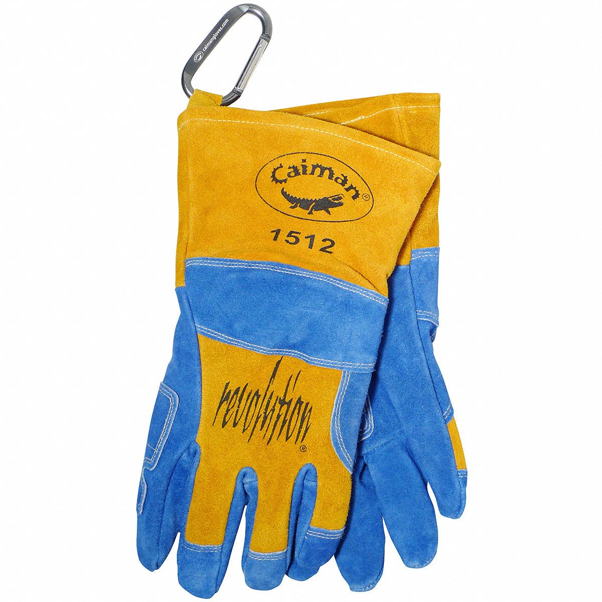 CAIMAN Welding Gloves Keystone Thumb, Gauntlet Cuff, Premium, Blue
