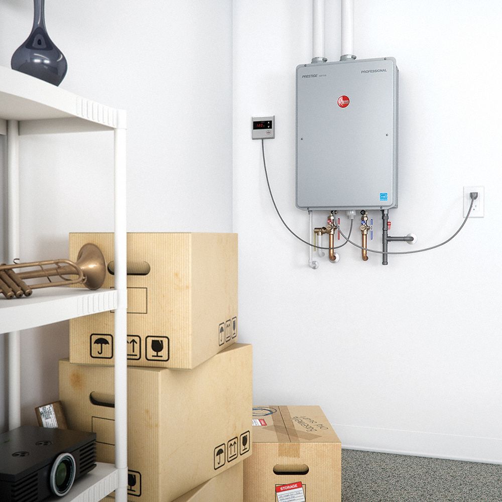 RHEEM 18 1/2 in" x 9 3/4 in" x 27 1/2 in Gas Tankless Water Heater