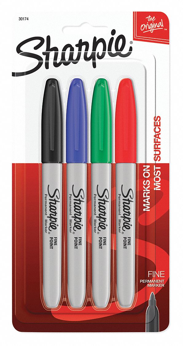 SHARPIE Permanent Marker Set, Assorted, Black, Blue, Green, Red, Marker