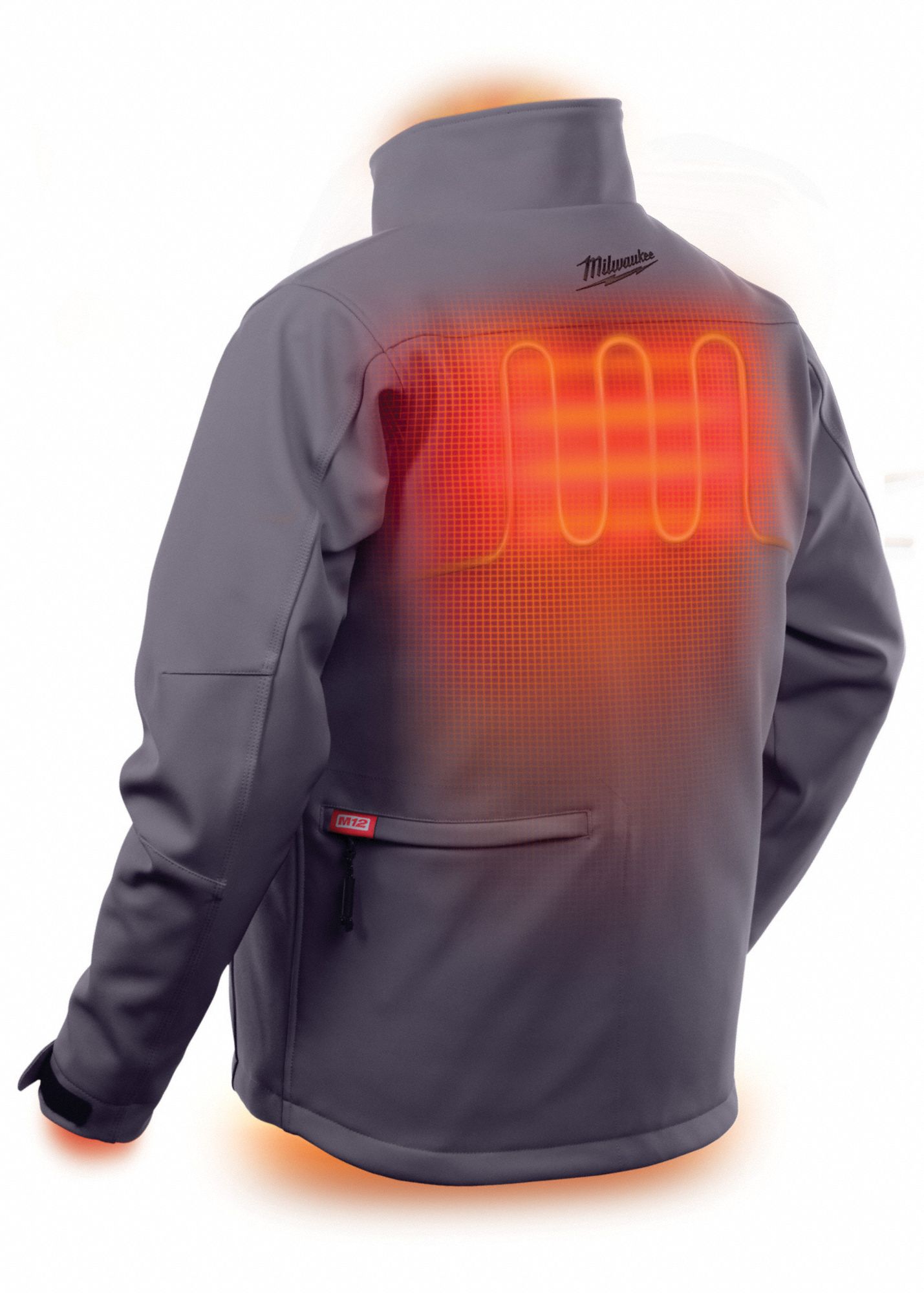 MILWAUKEE Men's Gray Heated Jacket, Size 2XL, Battery Included Yes