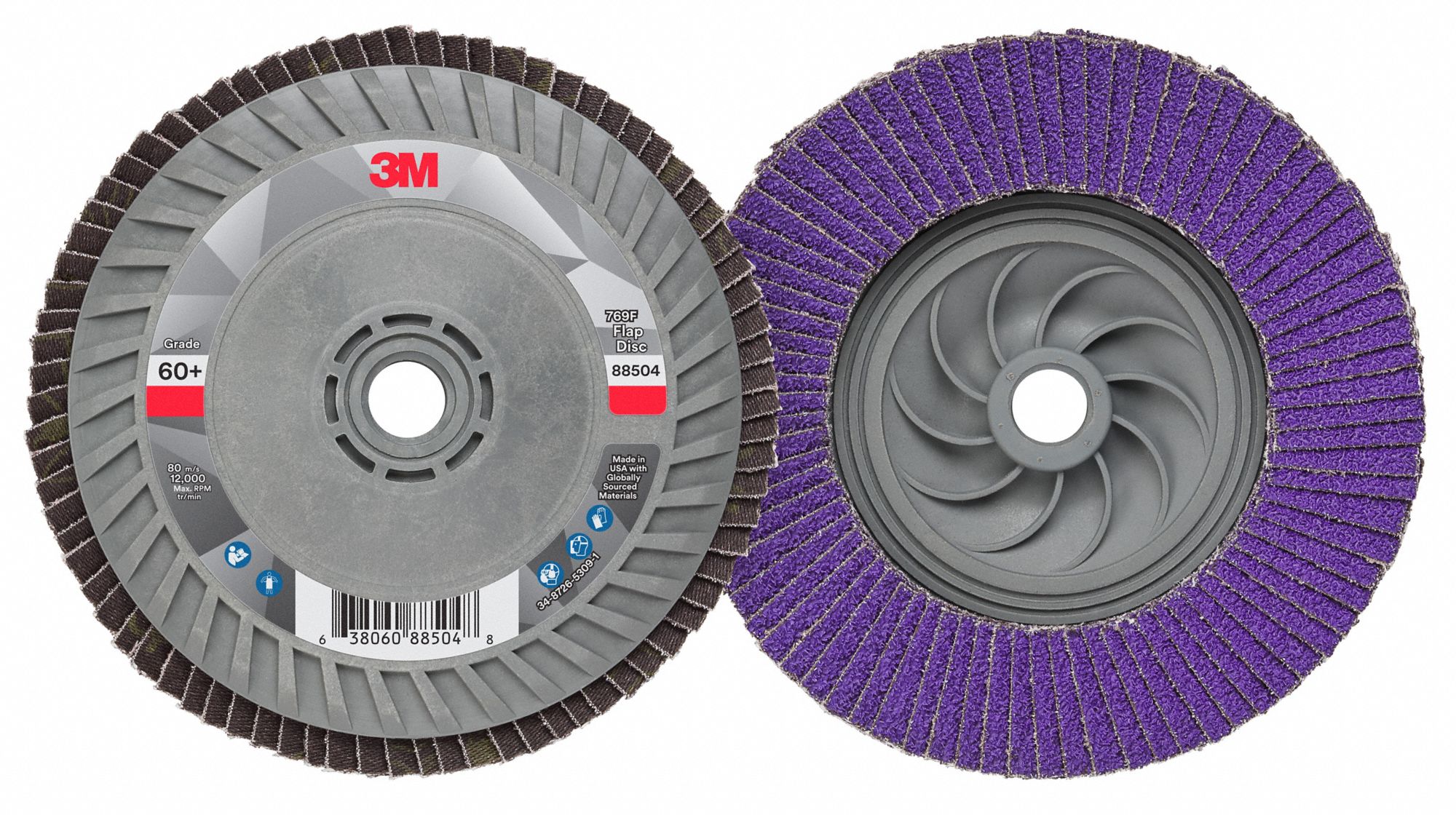 3M, Type 27, 5 in x 5/8"11, Flap Disc 498Y277100243780 Grainger
