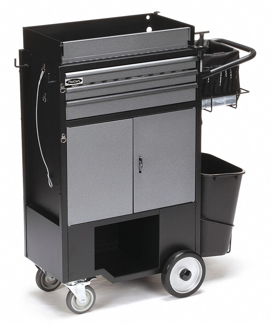 FLEXCART Powder Coated Black, Light Duty, Tool Utility Cart, 37 1/2 in