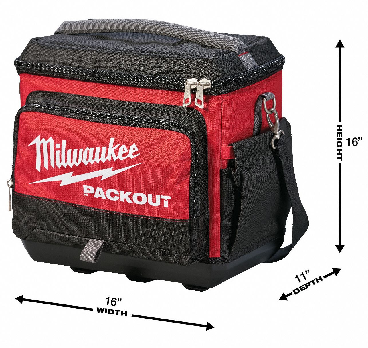 MILWAUKEE Jobsite Lunch Cooler, Exterior Height 15 3/4 in, Exterior