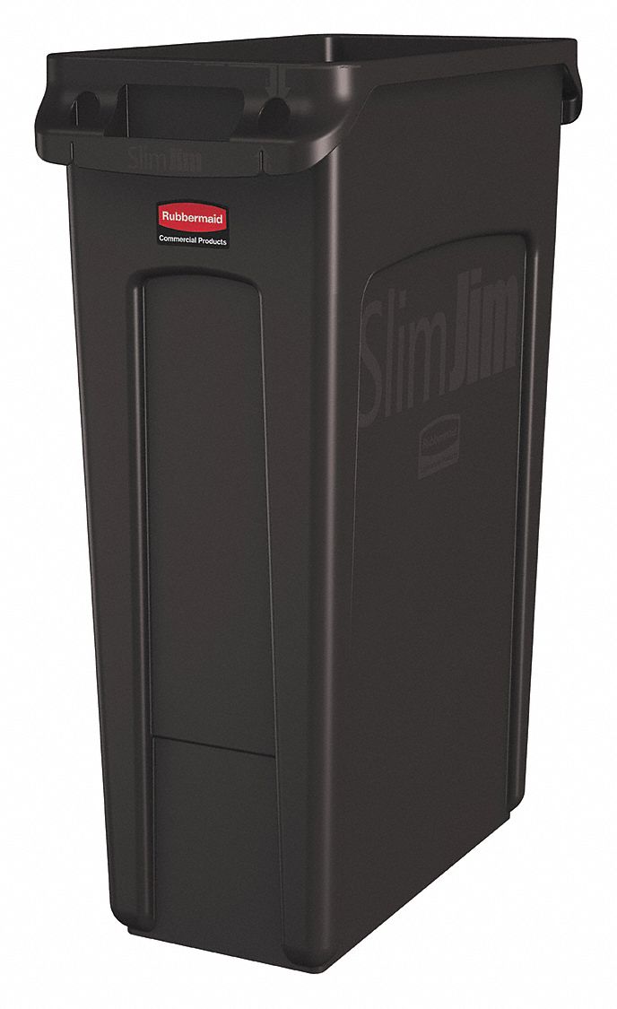 RUBBERMAID COMMERCIAL PRODUCTS, Rectangular, Brown, Trash Can 49AJ41