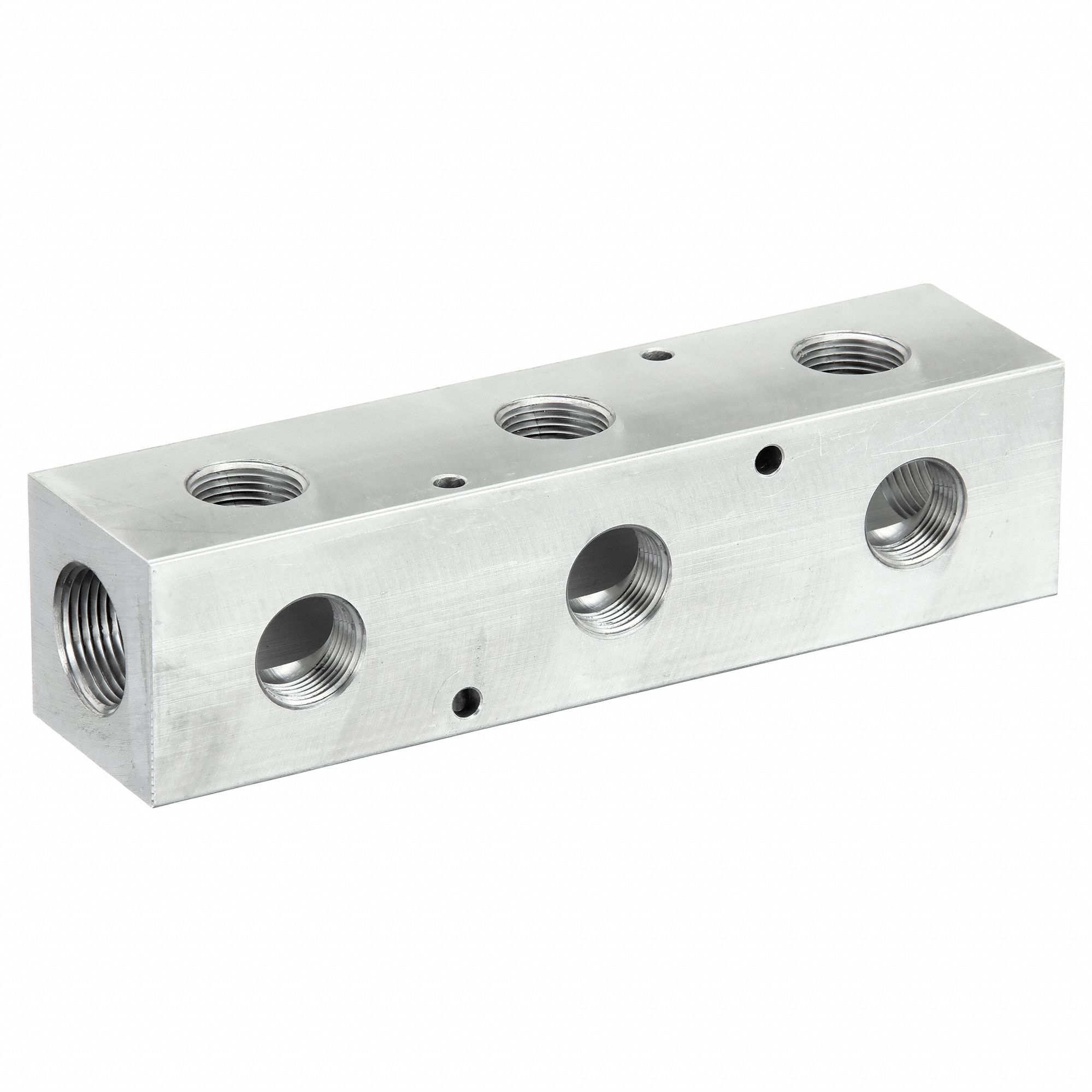 RightAngle, 6061 Aluminum, Manifold 49AV85M40750390 Grainger