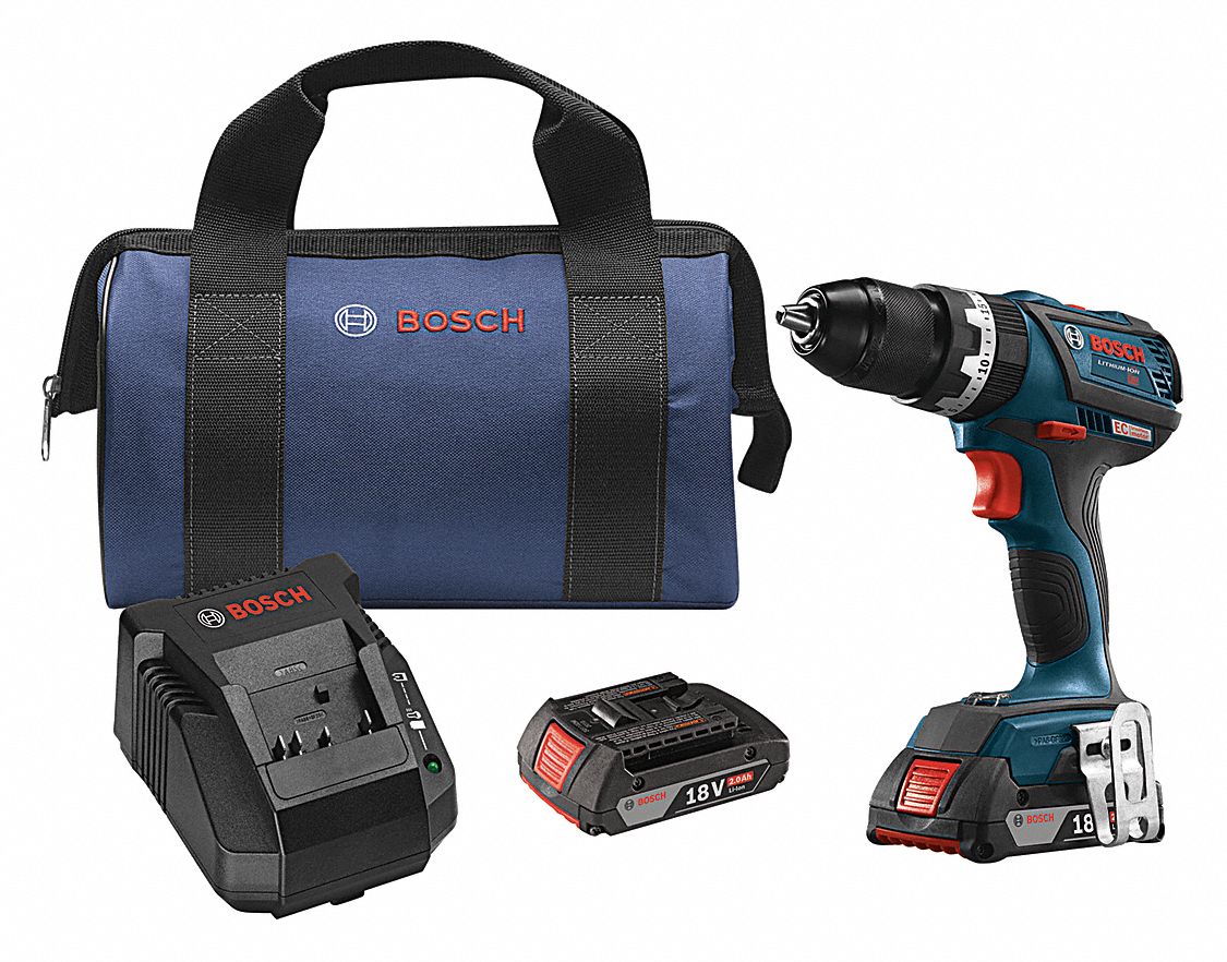 BOSCH 1/2 in Cordless Hammer Drill, 18.0 V Voltage, Battery Included