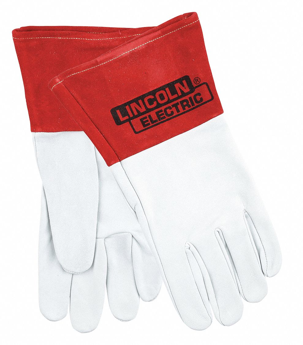 LINCOLN ELECTRIC Cowhide Welding Gloves, XL, Gauntlet Cuff, 14" Glove