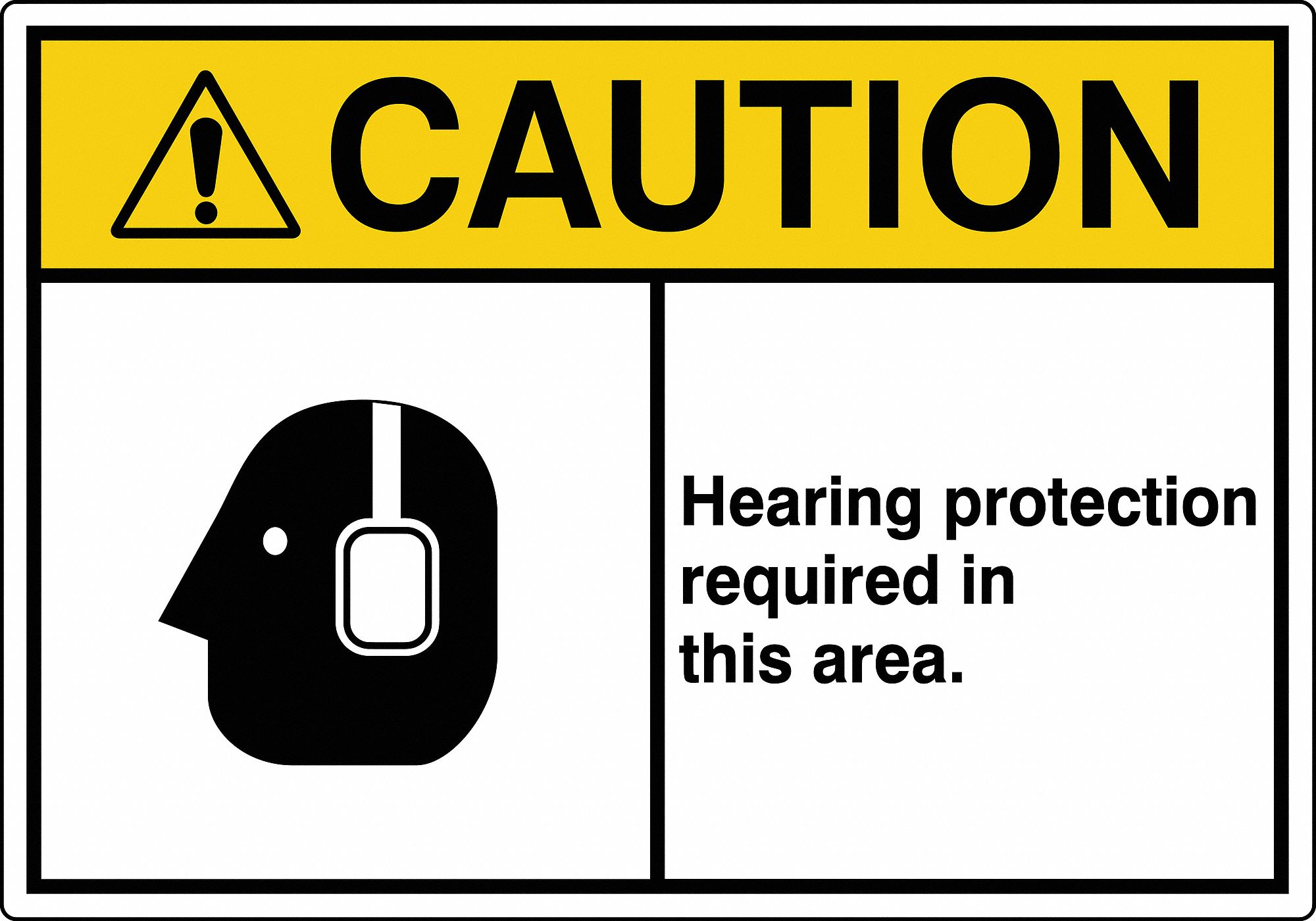 GRAINGER APPROVED Label, Sign Format ANSI/OSHA Format, Hearing