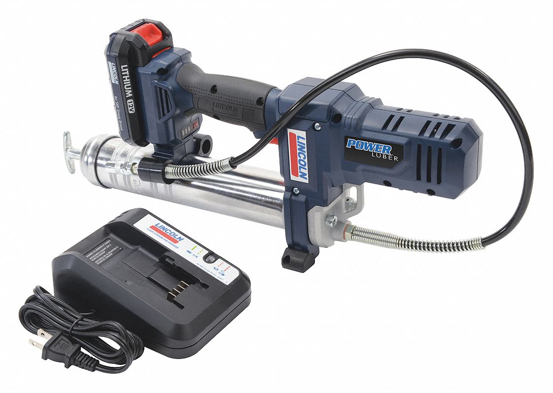 LINCOLN 12.0 V Volt Cordless Grease Gun, 8,000 psi, 2.6 Strokes per oz