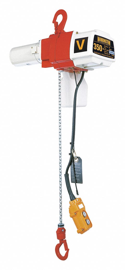 HARRINGTON H2 Electric Chain Hoist, 350 lb Load Capacity, 120V, 10 ft
