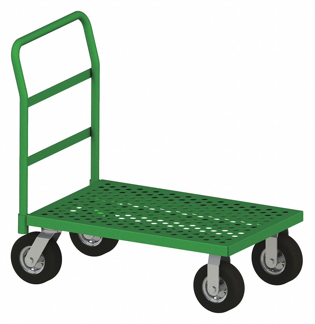 1,000 lb Load Capacity, Rubber, FlowThrough SteelDeck Platform Truck