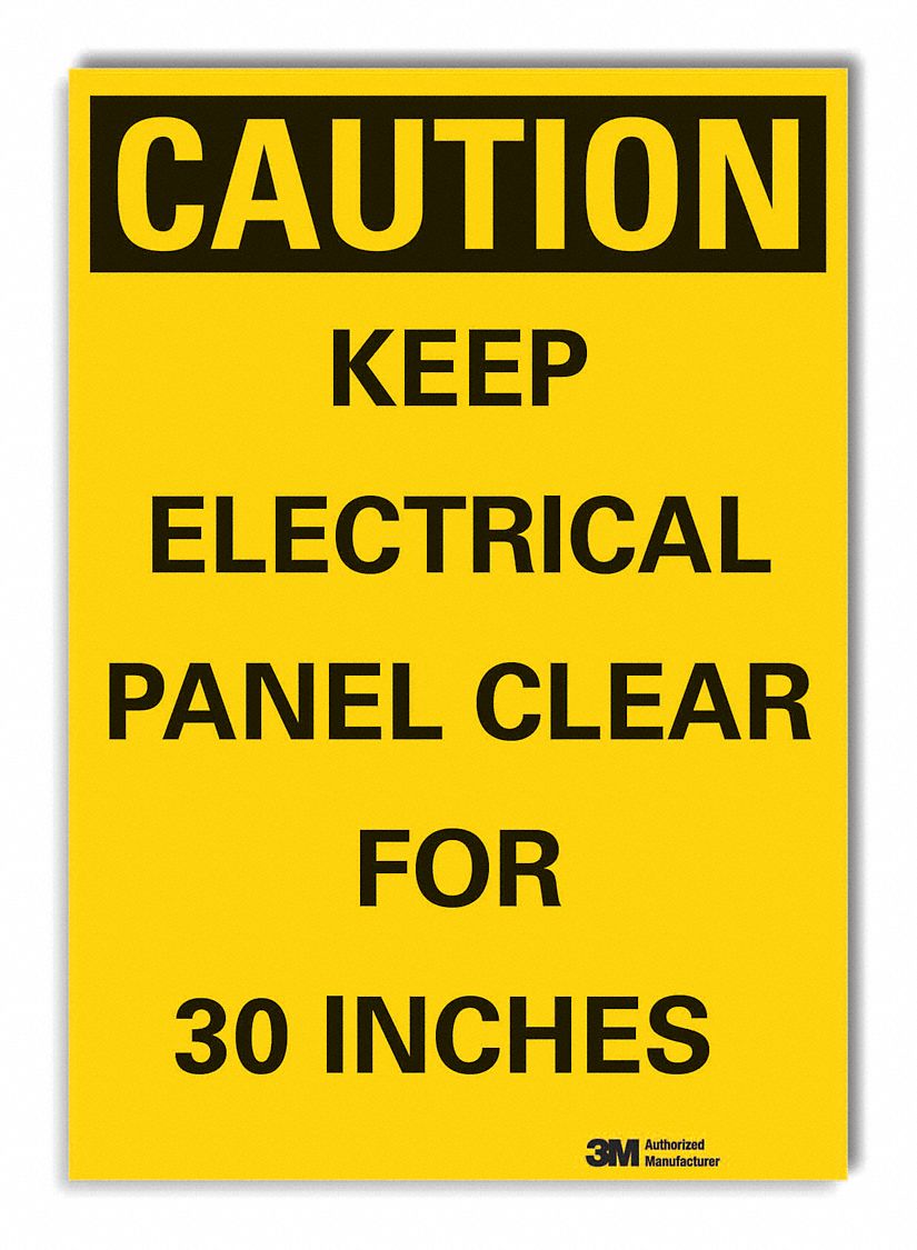 Reflective Sheeting, Adhesive Sign Mounting, Electrical Panel Caution