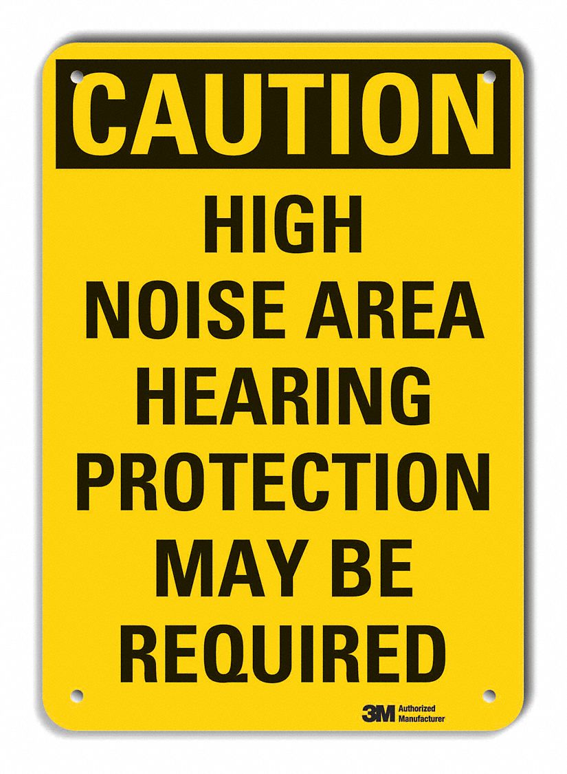 LYLE Caution Sign, Sign Format Traditional OSHA, High Noise Area