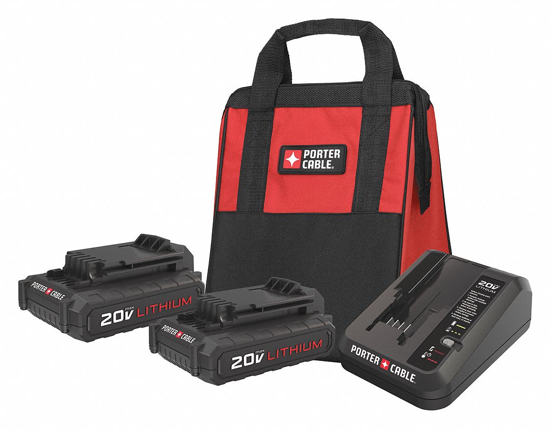 PORTER CABLE 20V MAX™ Battery and Charger Kit, Li-Ion, For Use With