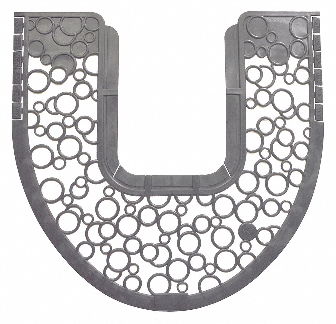 TOUGH GUY Toilet Floor Mat, Gray, 20 3/8 in Length, 18 1/2 in Width, 1