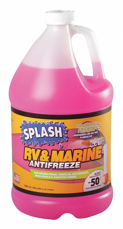 SPLASH RV/Marine Antifreeze, 1 gal, Plastic Bottle, Dilution Ratio