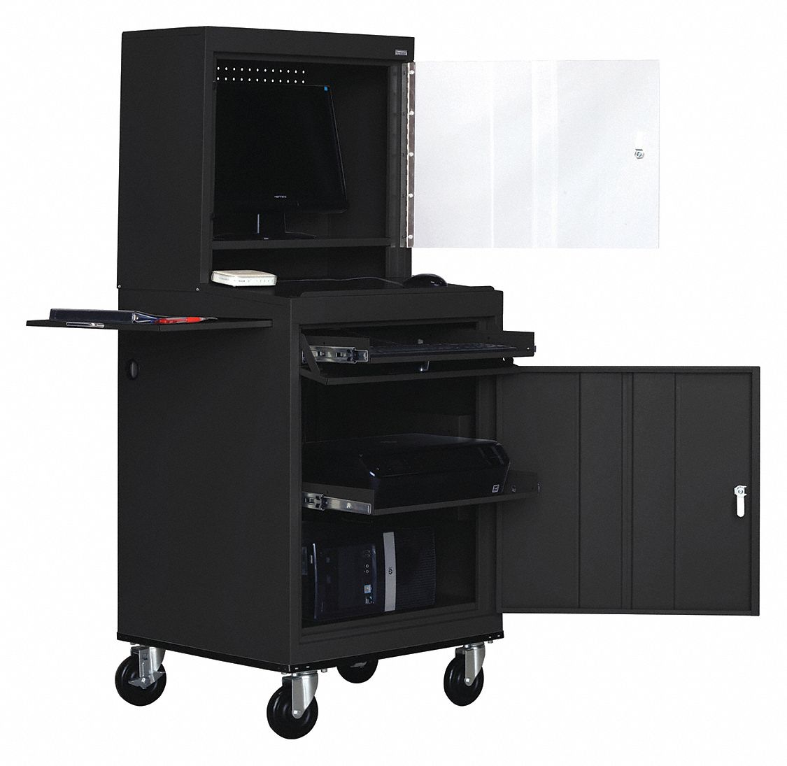 SANDUSKY, Black, Steel, Computer Worktable 49J365JG662509 Grainger