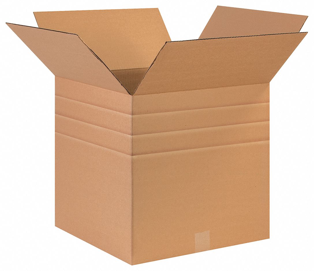 GRAINGER APPROVED Shipping Box, Cube, Single Wall, 17x17x17 in Inside