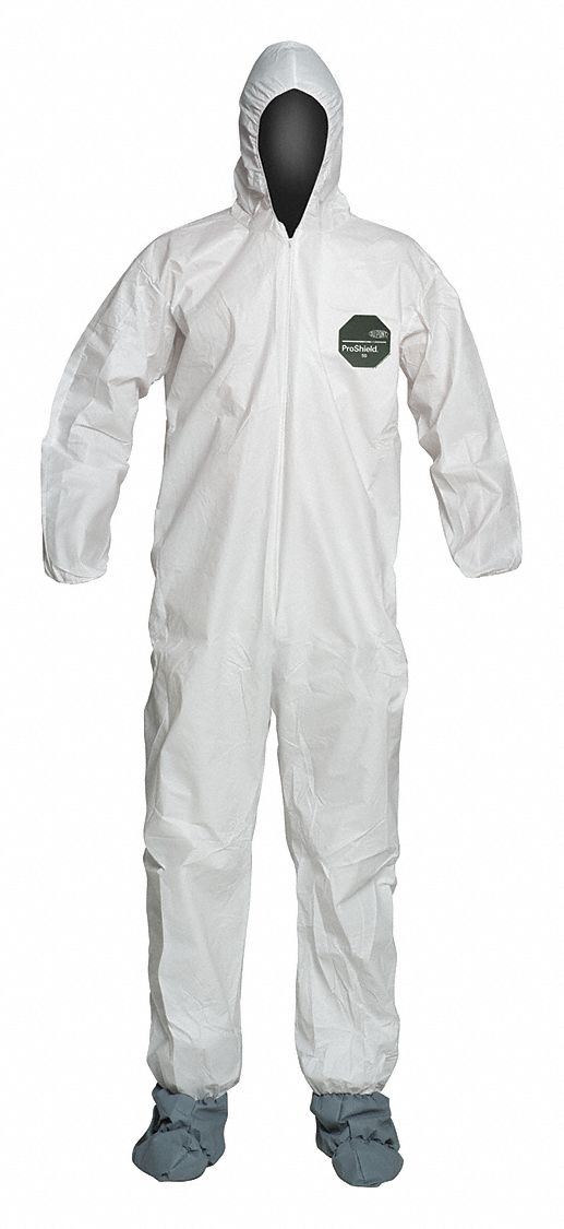 DUPONT Hooded Disposable Coveralls, Hooded Coverall, PK 25 49JU22