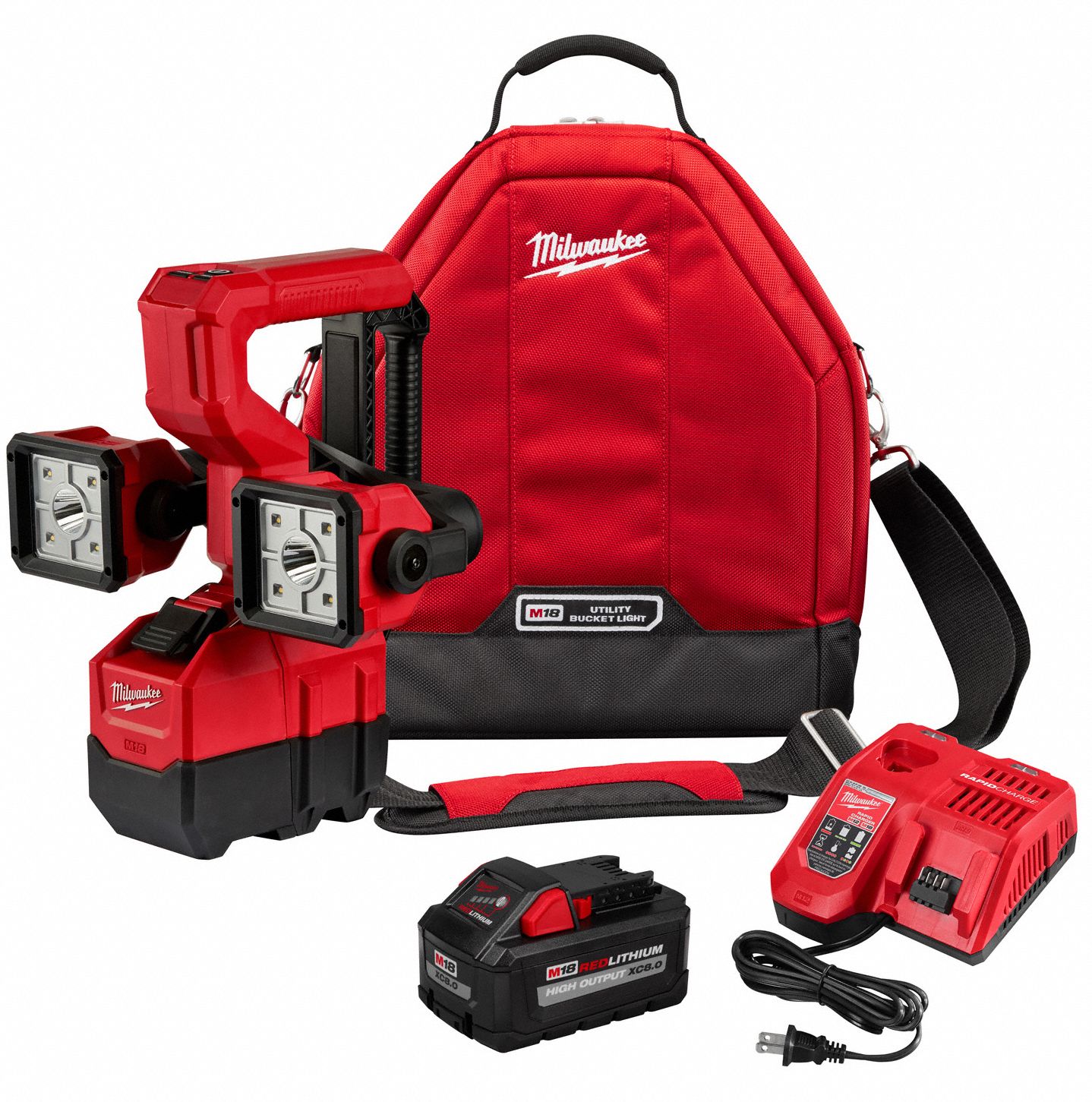 MILWAUKEE Rechargeable Worklight, 10.52 lb., LED 49JU92212221HD