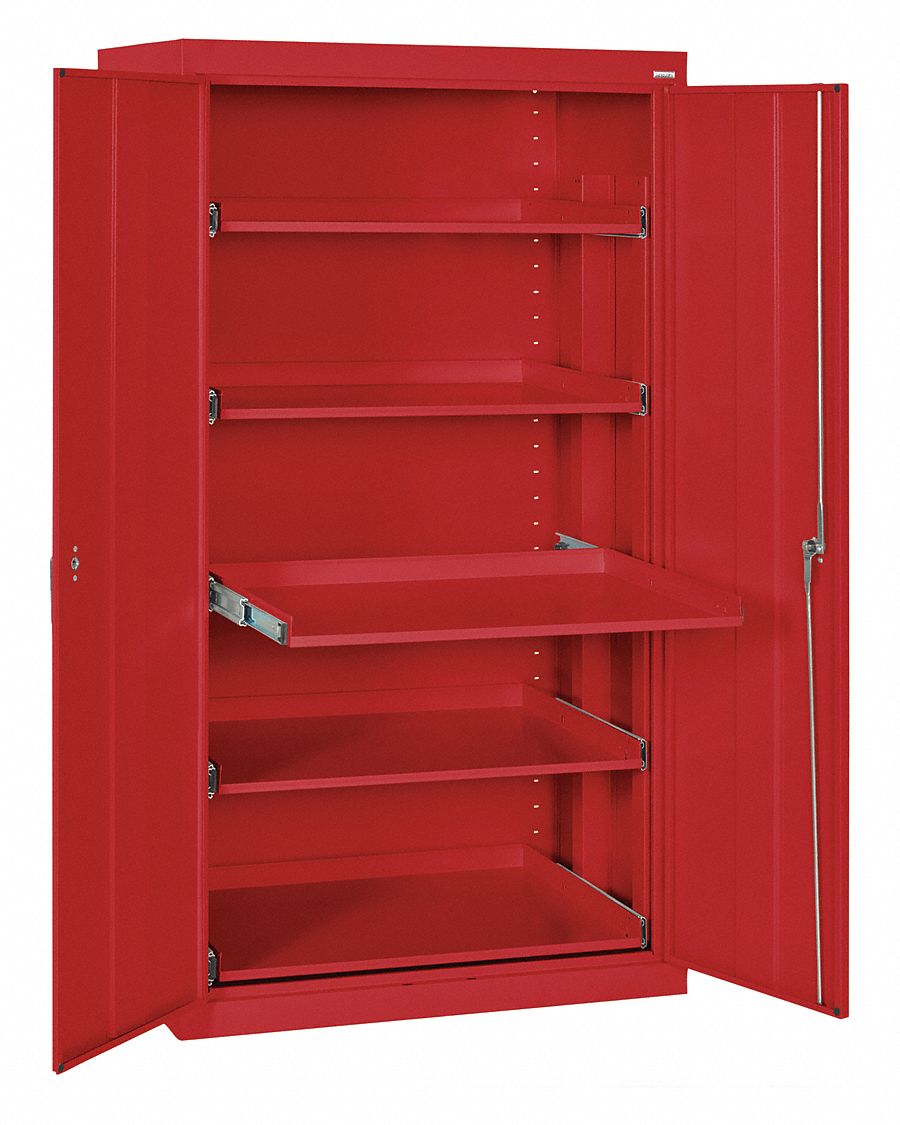 SANDUSKY Commercial Storage Red, 66 in H X 36 in W X 24 in D, Assembled 49K080